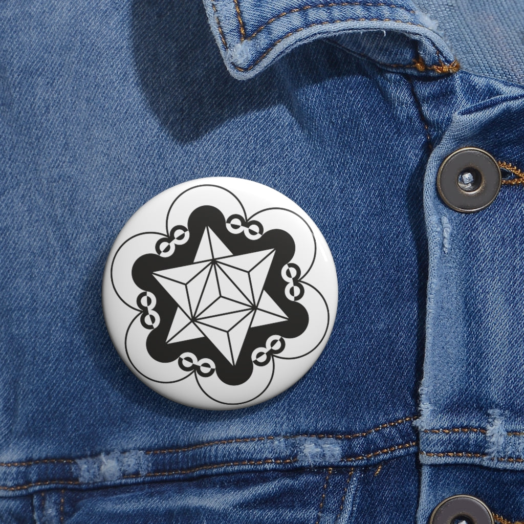 Cley Hill Crop Circle Pin Button 2 - Shapes of Wisdom