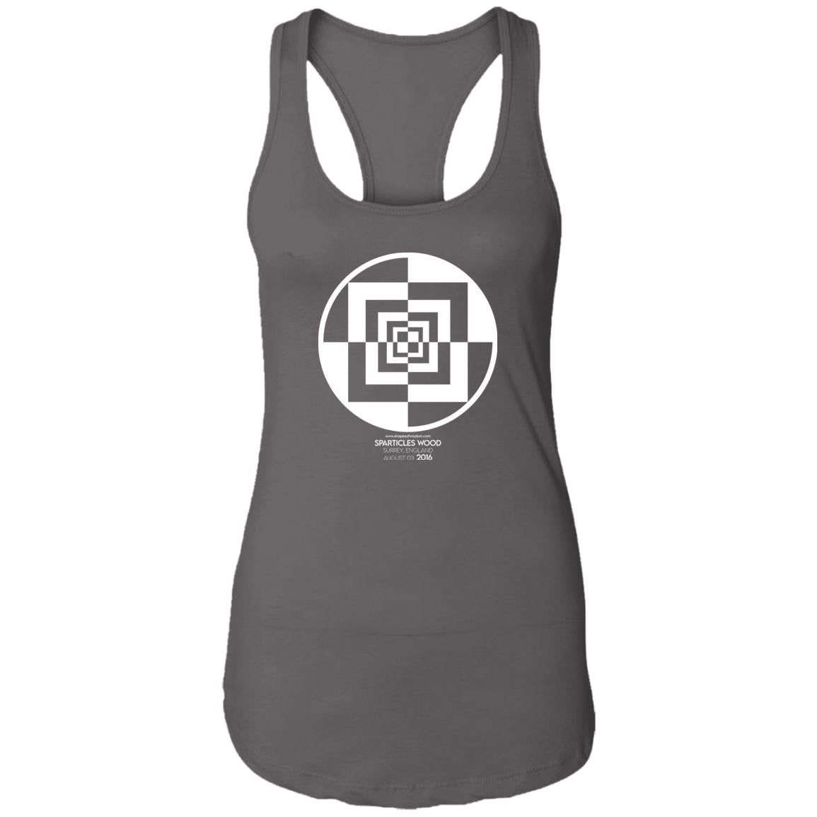 Crop Circle Racerback Tank - Sparticles Wood 2