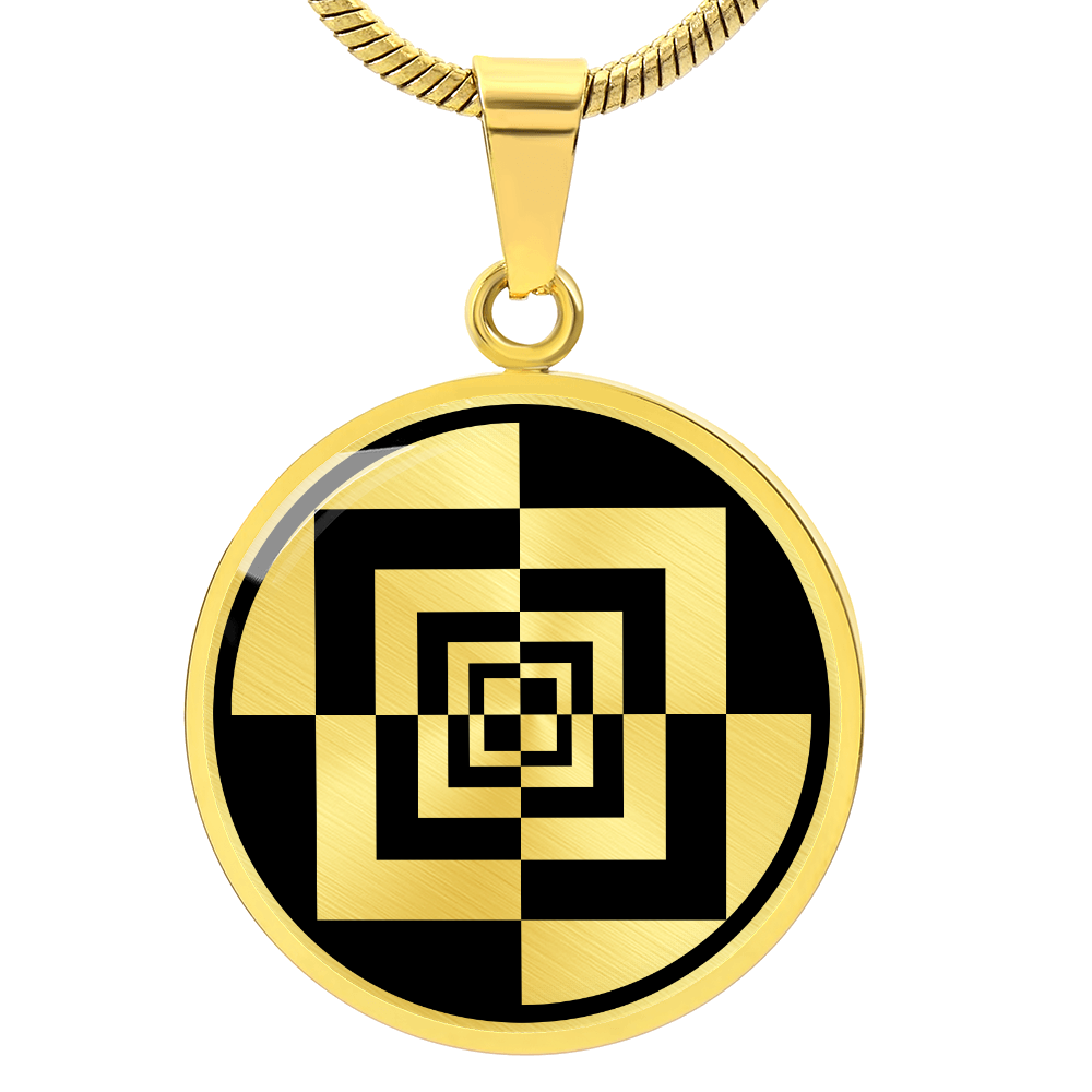 Crop Circle Pendant and Luxury Necklace - Sparticles Wood 2