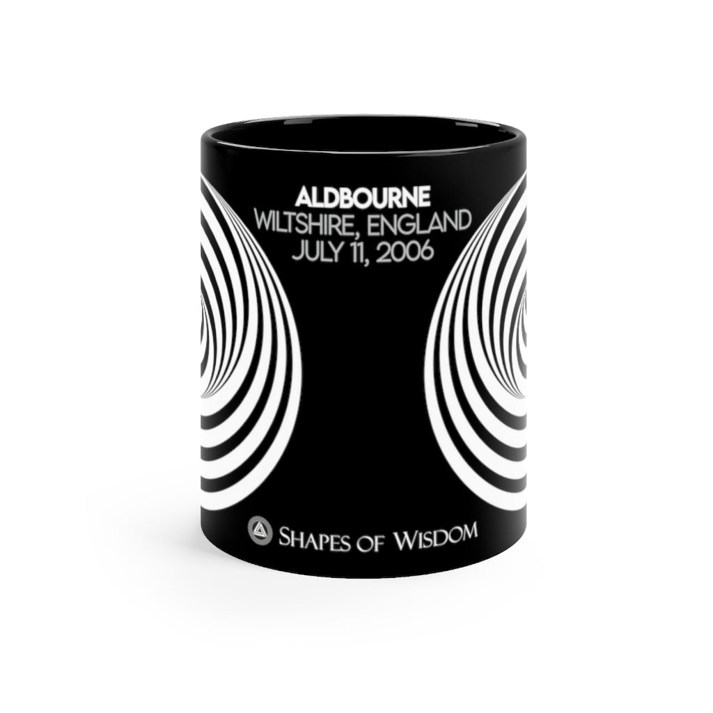 Crop Circle Black mug 11oz - Aldbourne 2 - Shapes of Wisdom