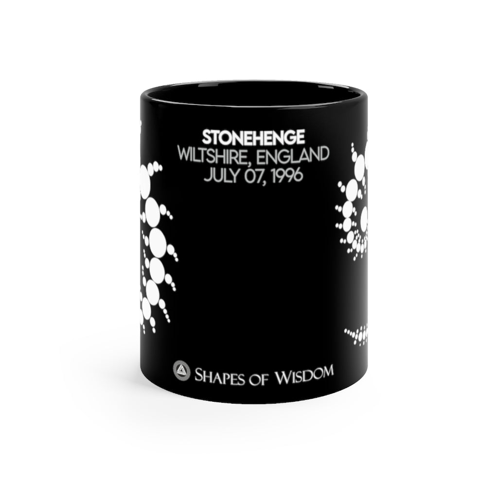 Crop Circle Black mug 11oz - Stonehenge 3 - Shapes of Wisdom