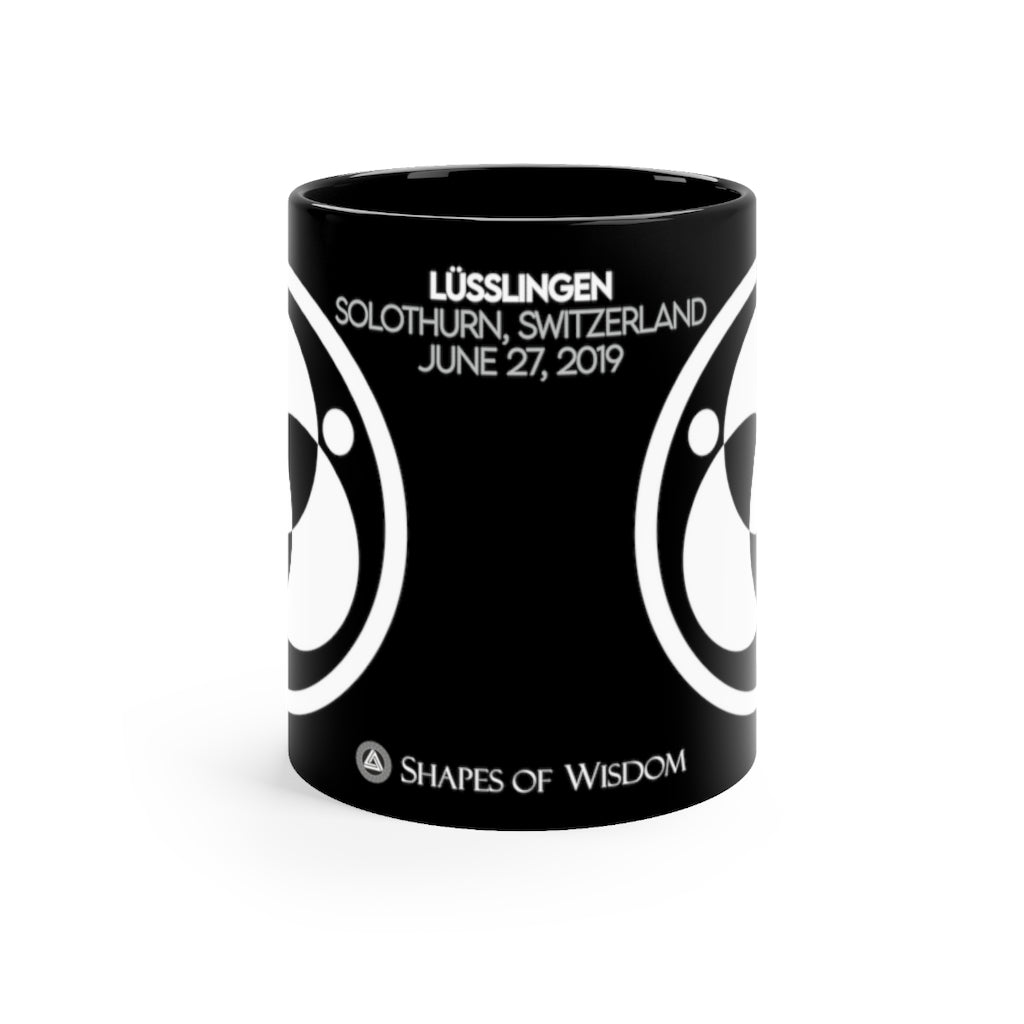Crop Circle Black mug 11oz - Lüsslingen - Shapes of Wisdom