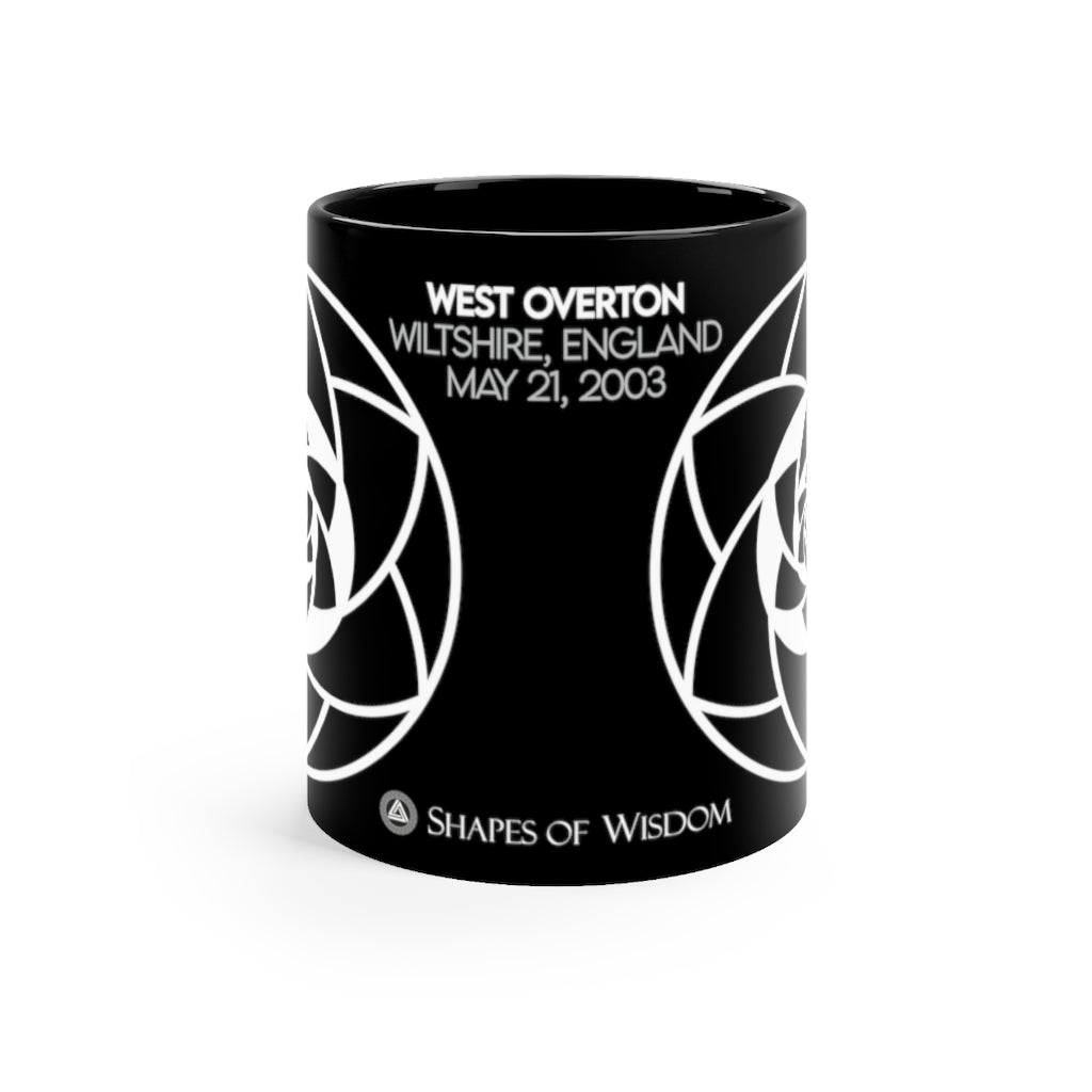 Crop Circle Black mug 11oz - West Overton 2 - Shapes of Wisdom