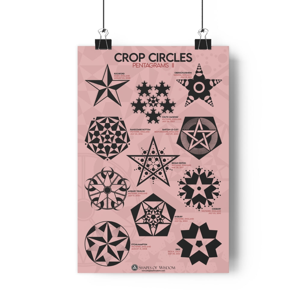 Crop Circles PENTAGRAMS II, Premium Poster - Shapes of Wisdom