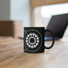 Load image into Gallery viewer, Crop Circle Black mug 11oz - West Stowell - Shapes of Wisdom