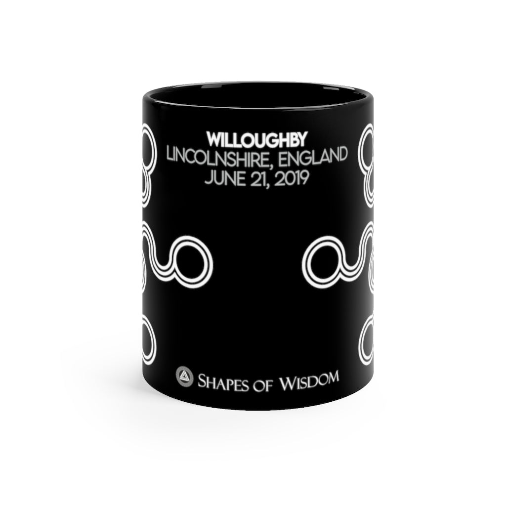 Crop Circle Black mug 11oz - Willoughby - Shapes of Wisdom
