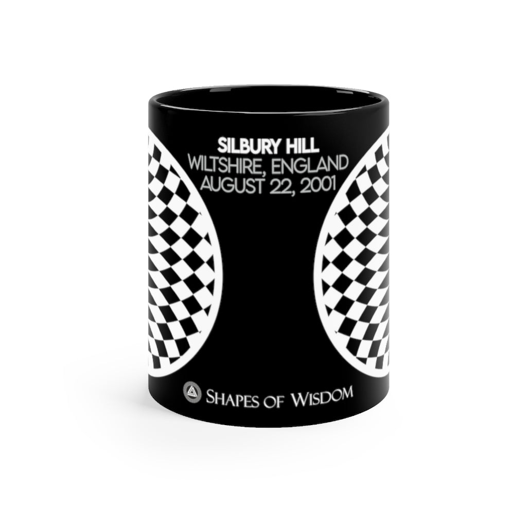 Crop Circle Black mug 11oz - Silbury Hill 3 - Shapes of Wisdom