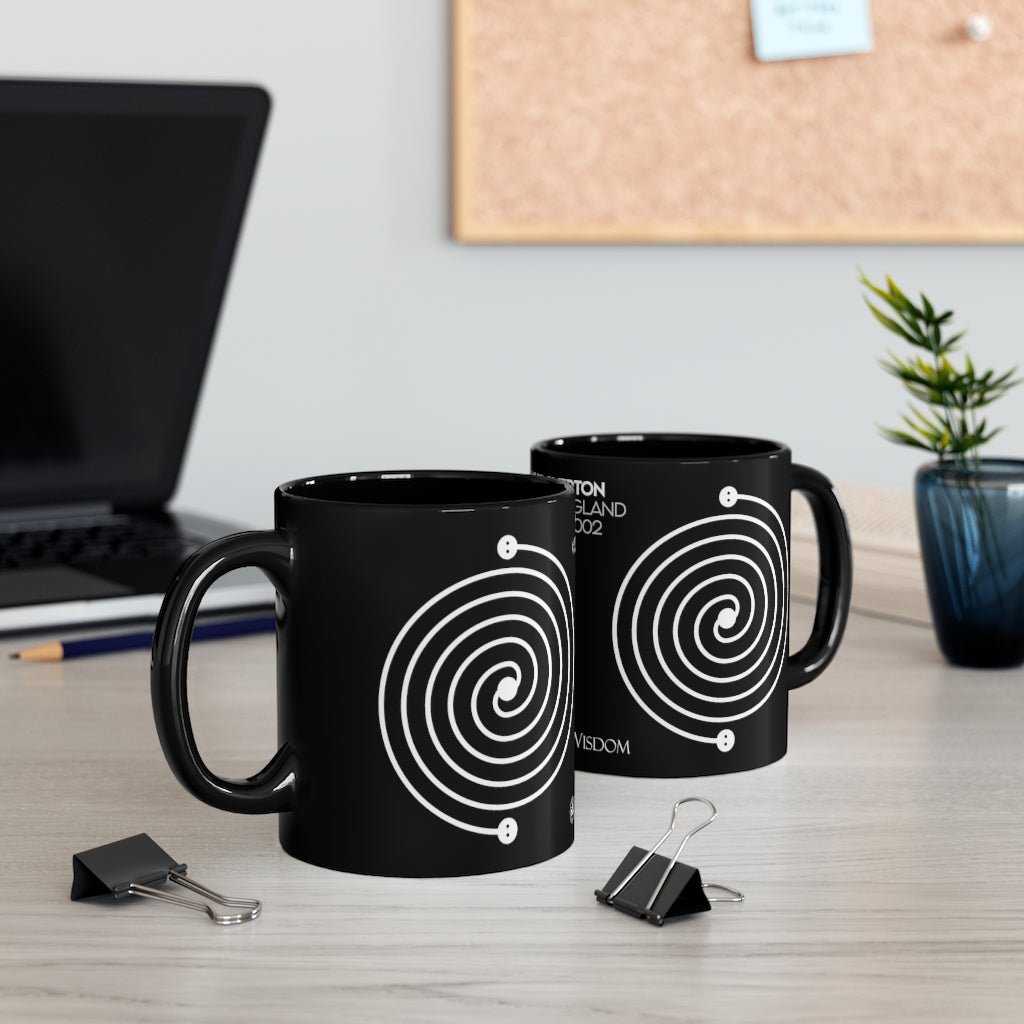 Crop Circle Black mug 11oz - West Overton 3 - Shapes of Wisdom