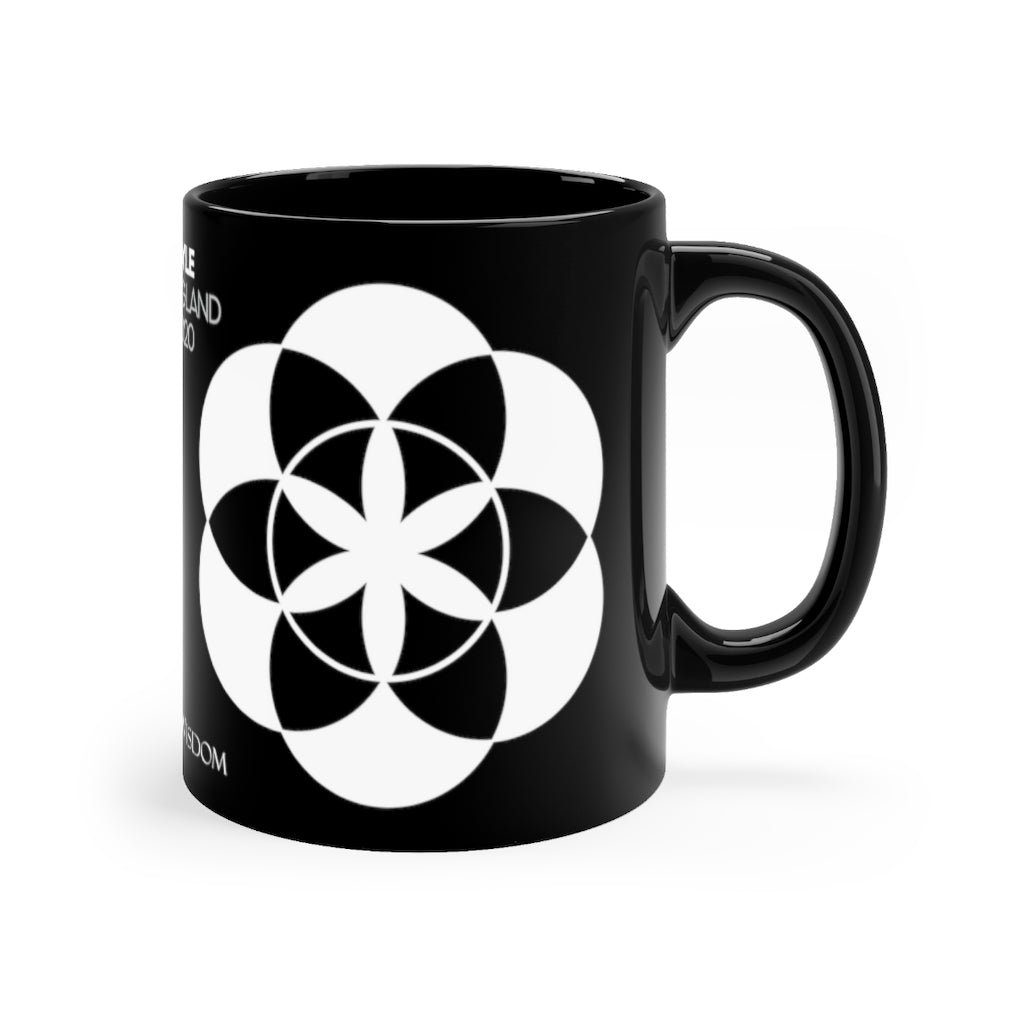 Crop Circle Black mug 11oz - West Knoyle - Shapes of Wisdom