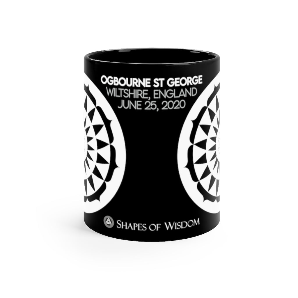 Crop Circle Black mug 11oz - Ogbourne St George - Shapes of Wisdom