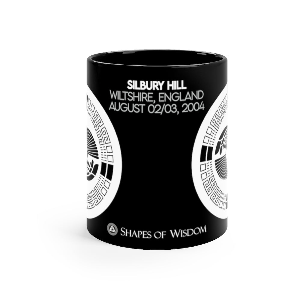 Crop Circle Black mug 11oz - Silbury Hill 2 - Shapes of Wisdom
