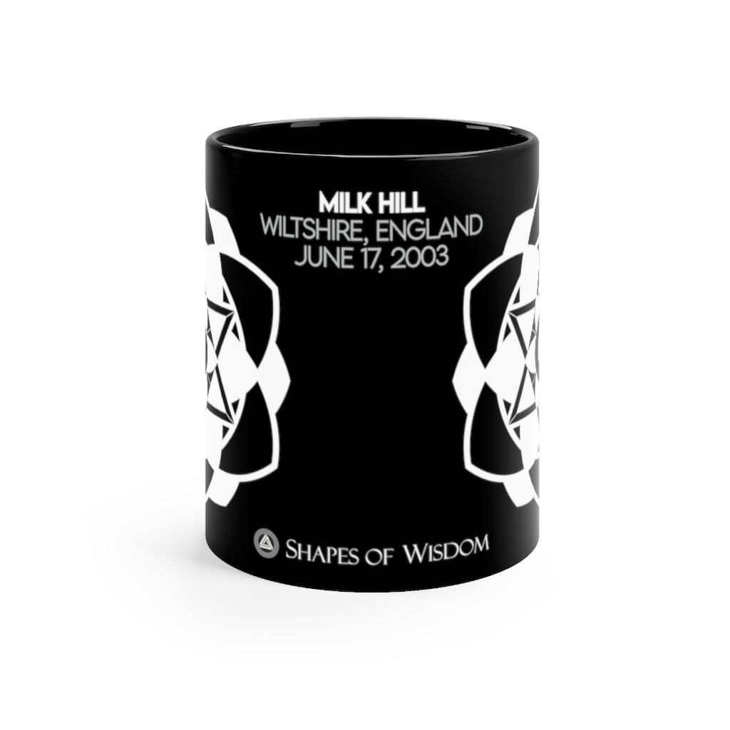 Crop Circle Black mug 11oz - Milk Hill 5 - Shapes of Wisdom