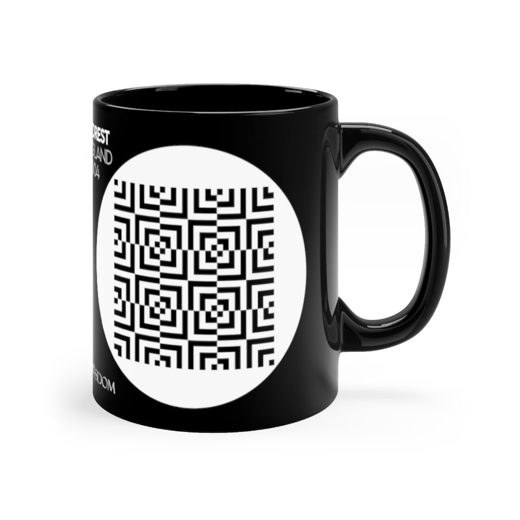 Crop Circle Black mug 11oz - Savernake Forest - Shapes of Wisdom