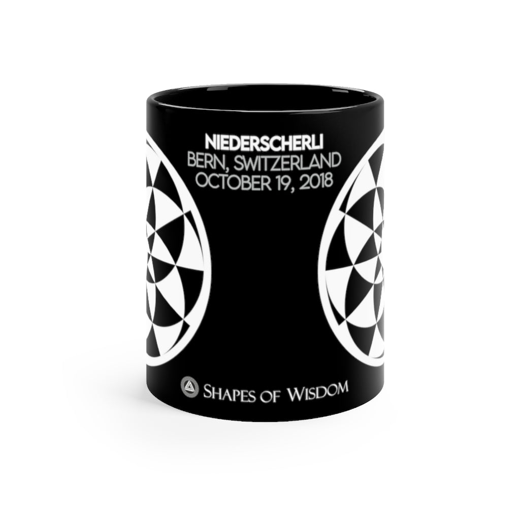 Crop Circle Black mug 11oz - Niederscherli - Shapes of Wisdom