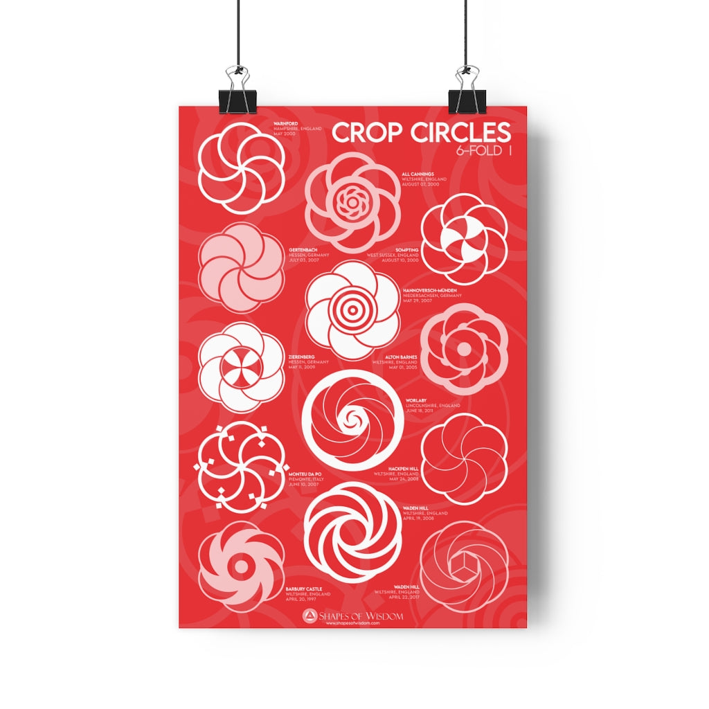 Crop Circles 6-FOLD I, Premium Poster - Shapes of Wisdom
