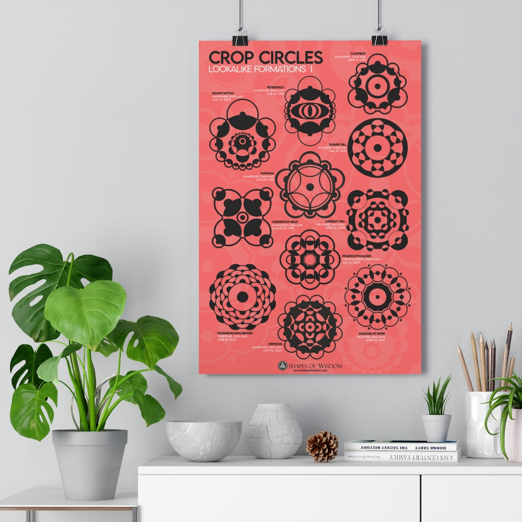 Crop Circles LOOKALIKE FORMATIONS, Premium Poster - Shapes of Wisdom