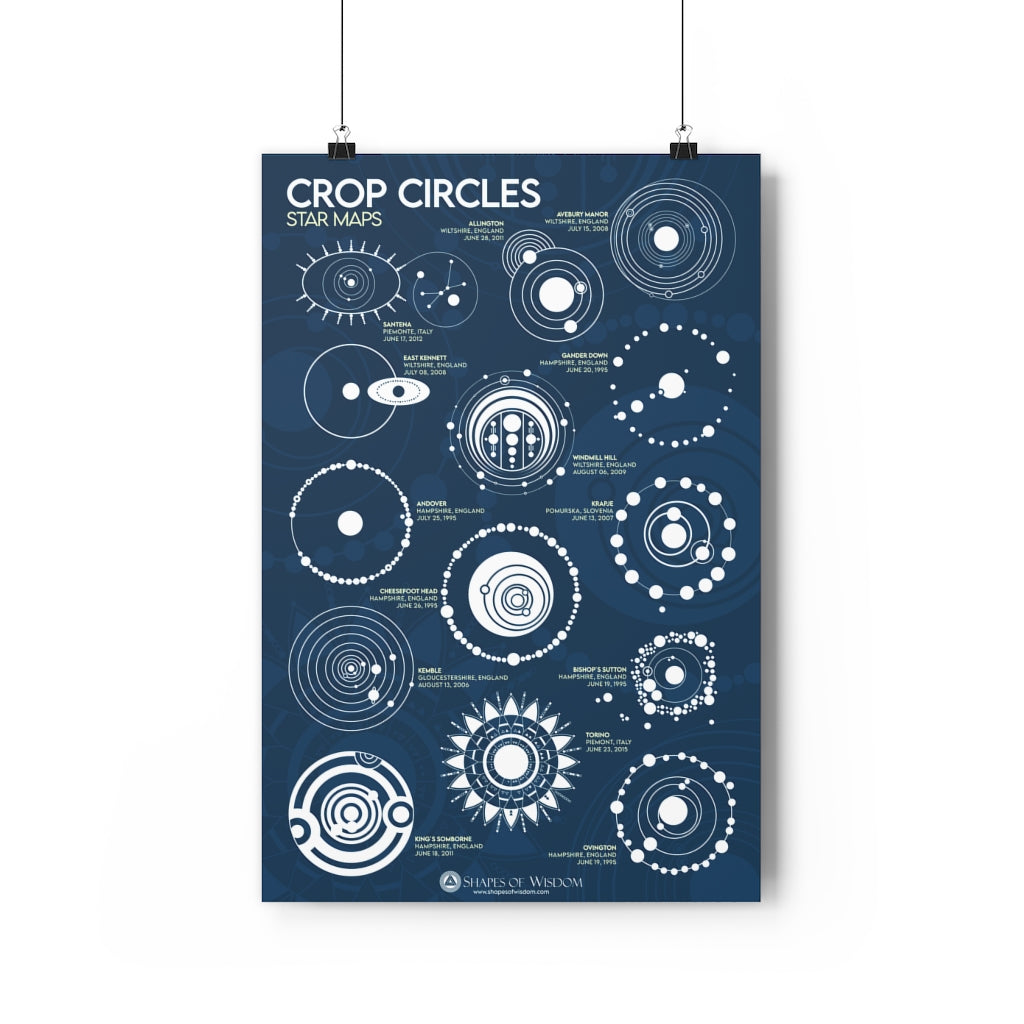 Crop Circles STAR MAPS, Premium Poster - Shapes of Wisdom