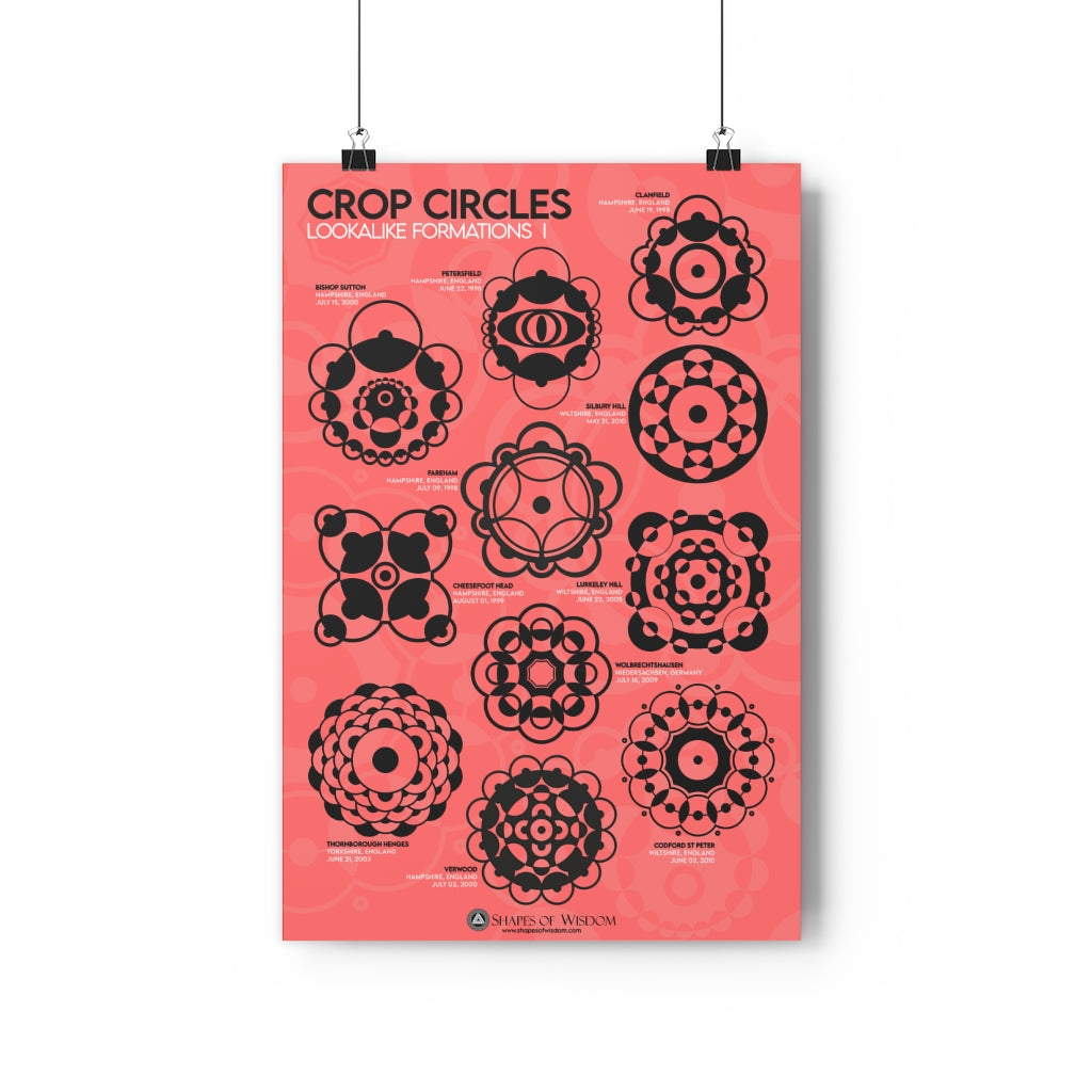Crop Circles LOOKALIKE FORMATIONS, Premium Poster - Shapes of Wisdom