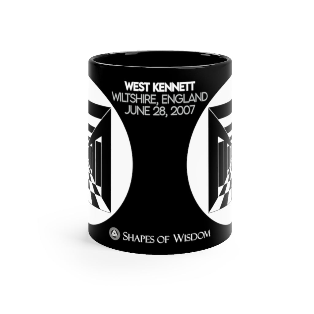 Crop Circle Black mug 11oz - West Kennett 3 - Shapes of Wisdom