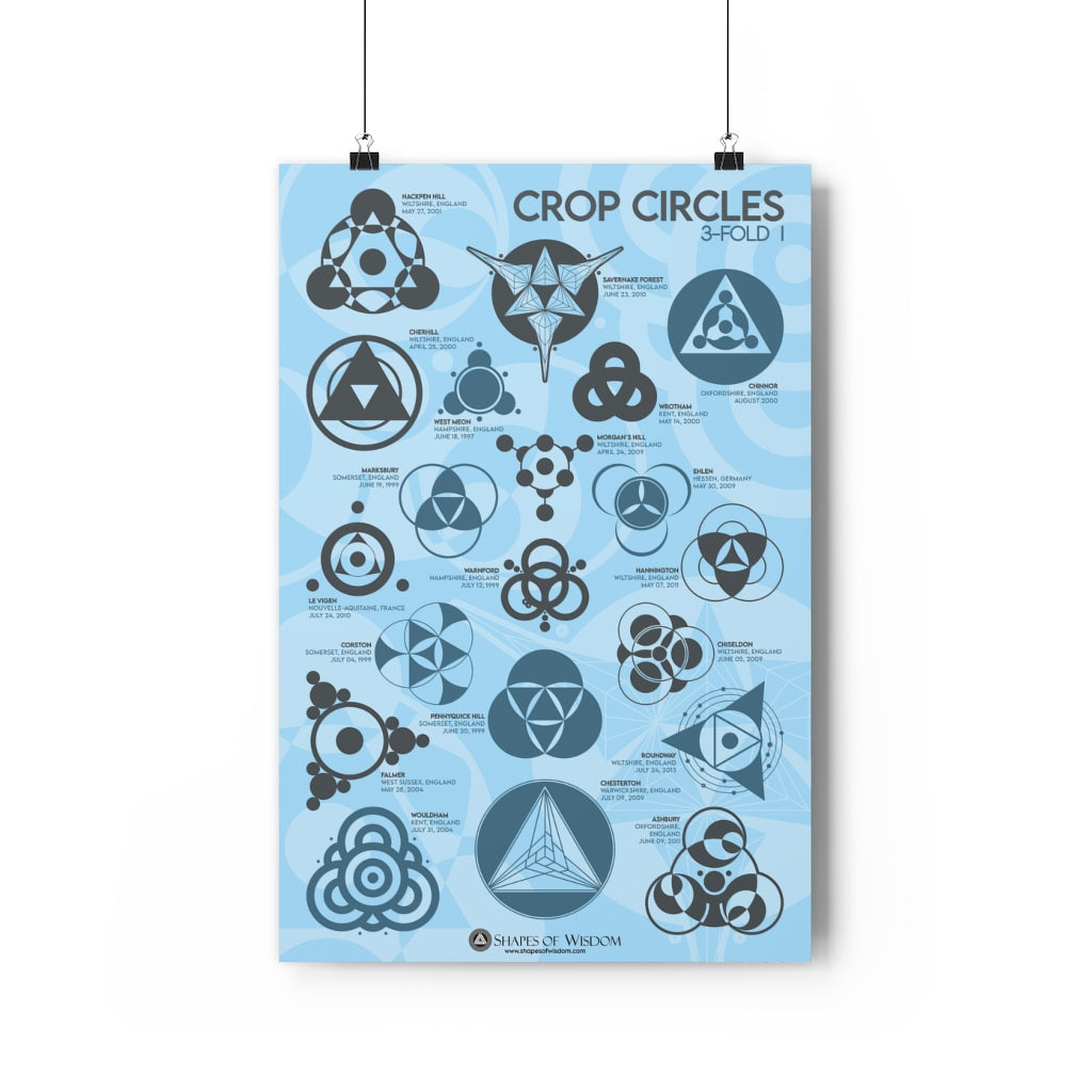 Crop Circles 3-FOLD I, Premium Poster - Shapes of Wisdom