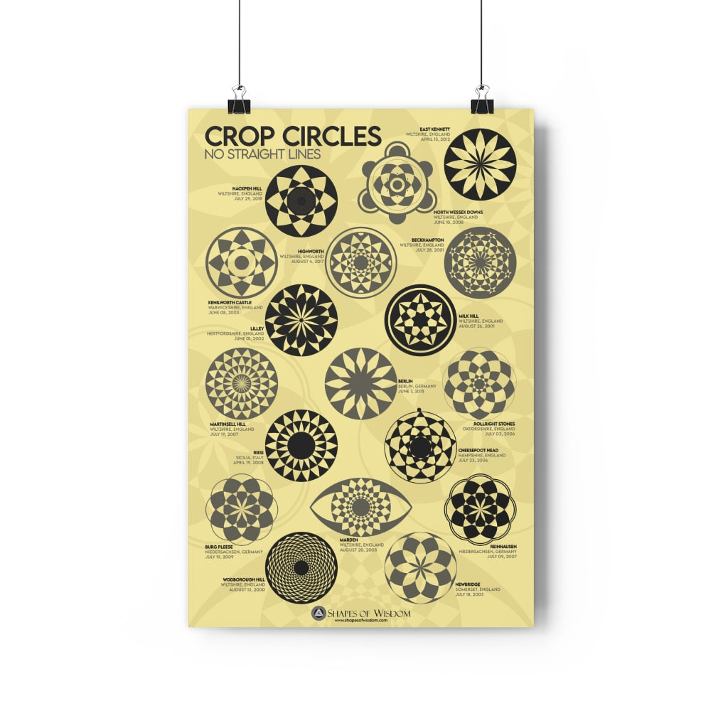 Crop Circles NO STRAIGHT LINES, Premium Poster - Shapes of Wisdom