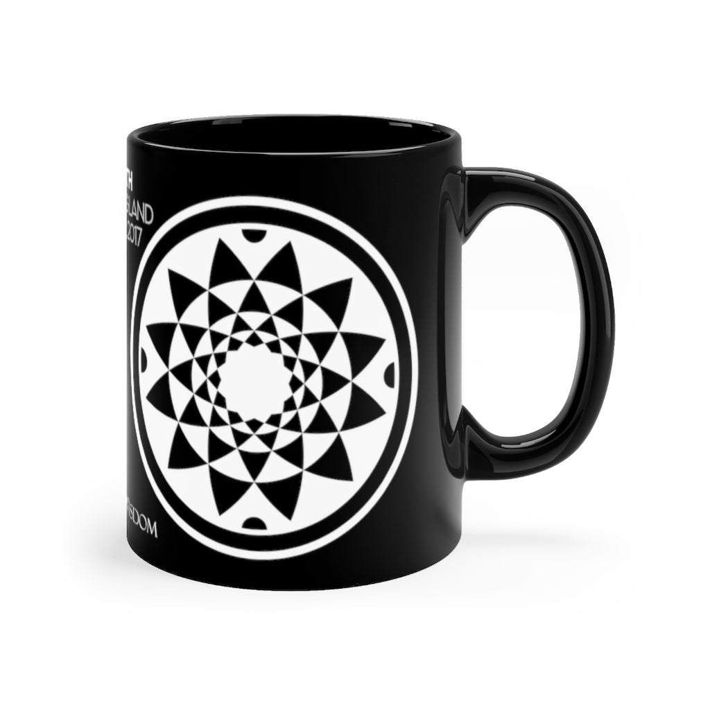 Crop Circle Black mug 11oz - Highworth - Shapes of Wisdom
