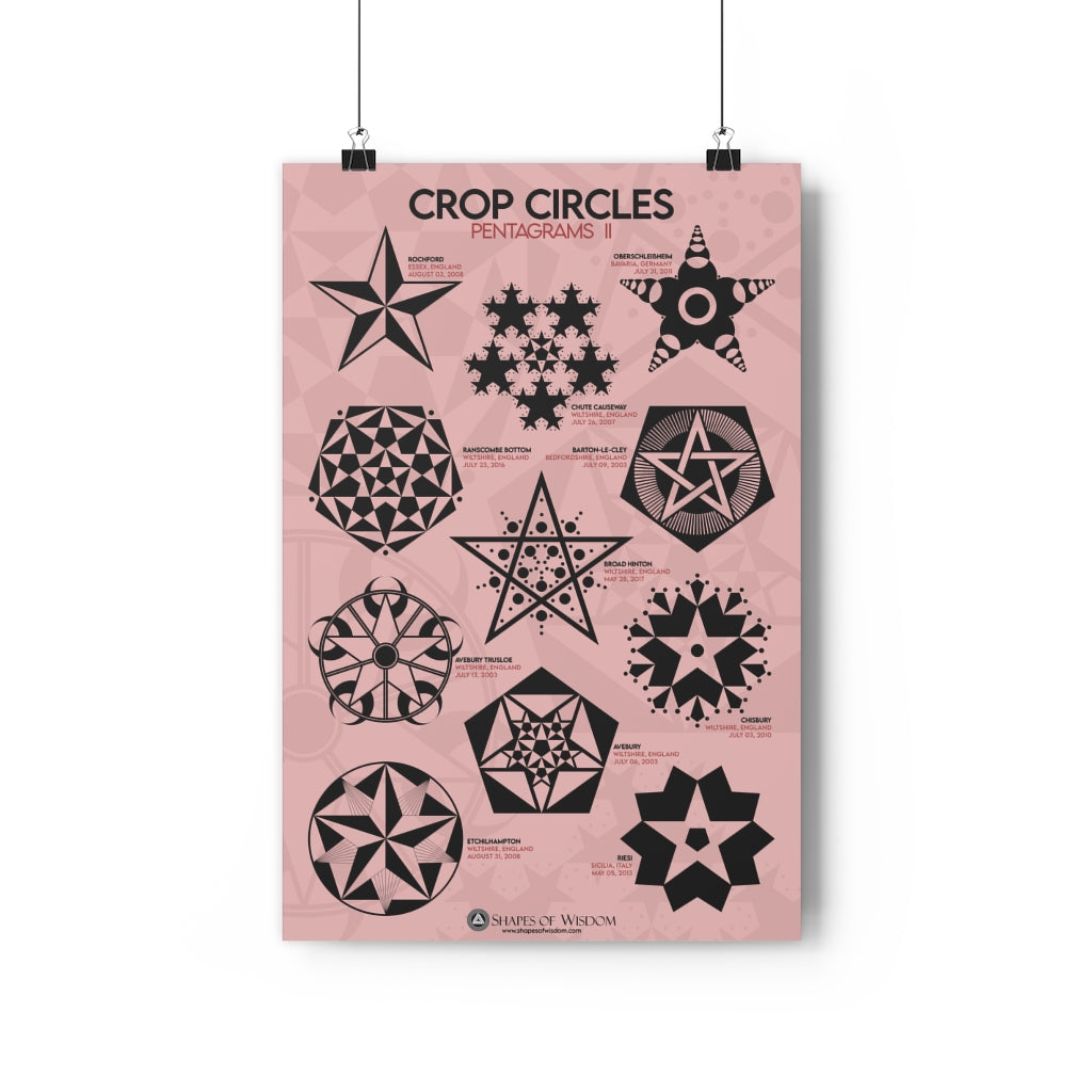 Crop Circles PENTAGRAMS II, Premium Poster - Shapes of Wisdom