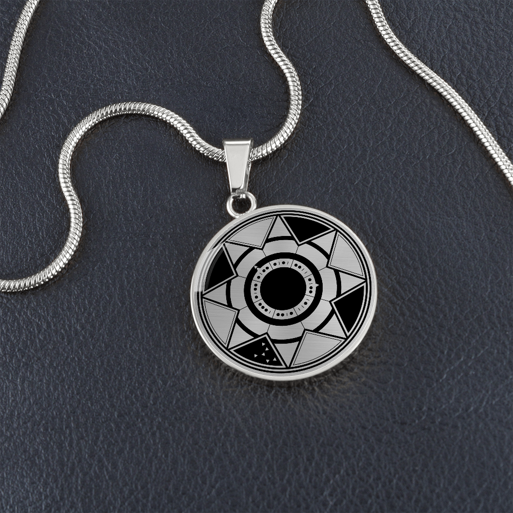 Crop Circle Pendant and Luxury Necklace - Cavallo Grigio