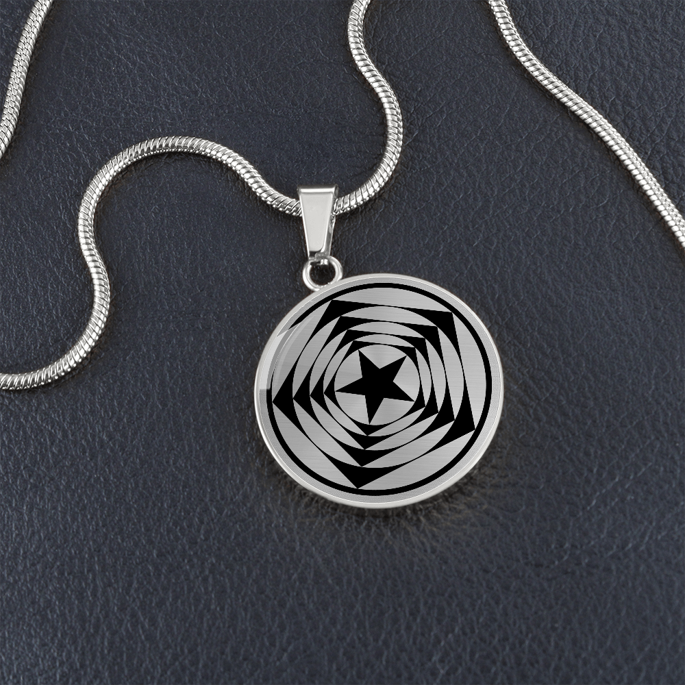Wilmington 2k Crop Circle Pendant and Luxury Necklace - - Shapes of Wisdom