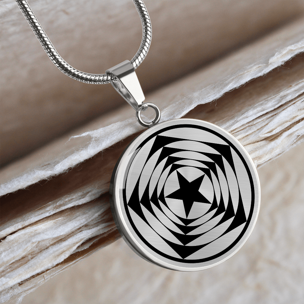 Wilmington 2k Crop Circle Pendant and Luxury Necklace - - Shapes of Wisdom