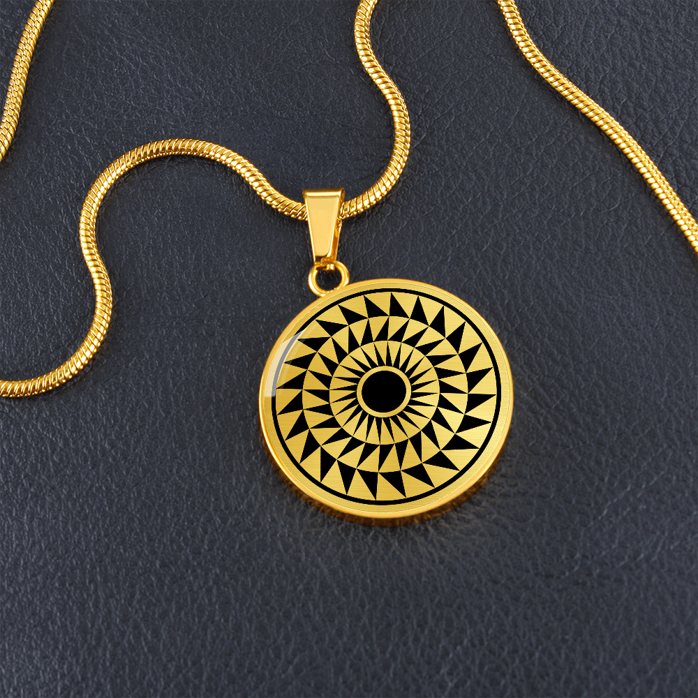 Woolstone 2k Crop Circle Pendant and Luxury Necklace - - Shapes of Wisdom
