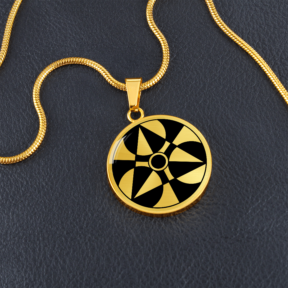 Winterbourne Bassett 2 2k Crop Circle Pendant and Luxury Necklace - - Shapes of Wisdom