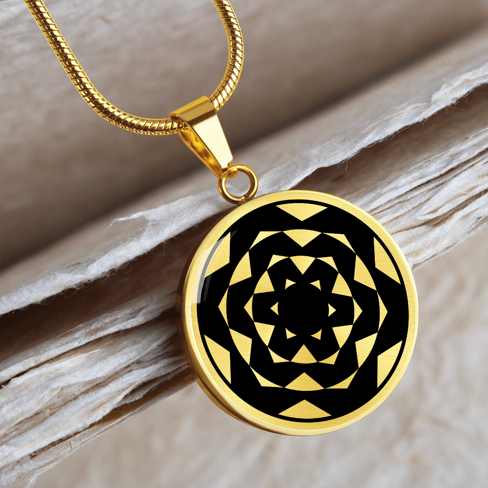 Tufton 2k Crop Circle Pendant and Luxury Necklace - - Shapes of Wisdom
