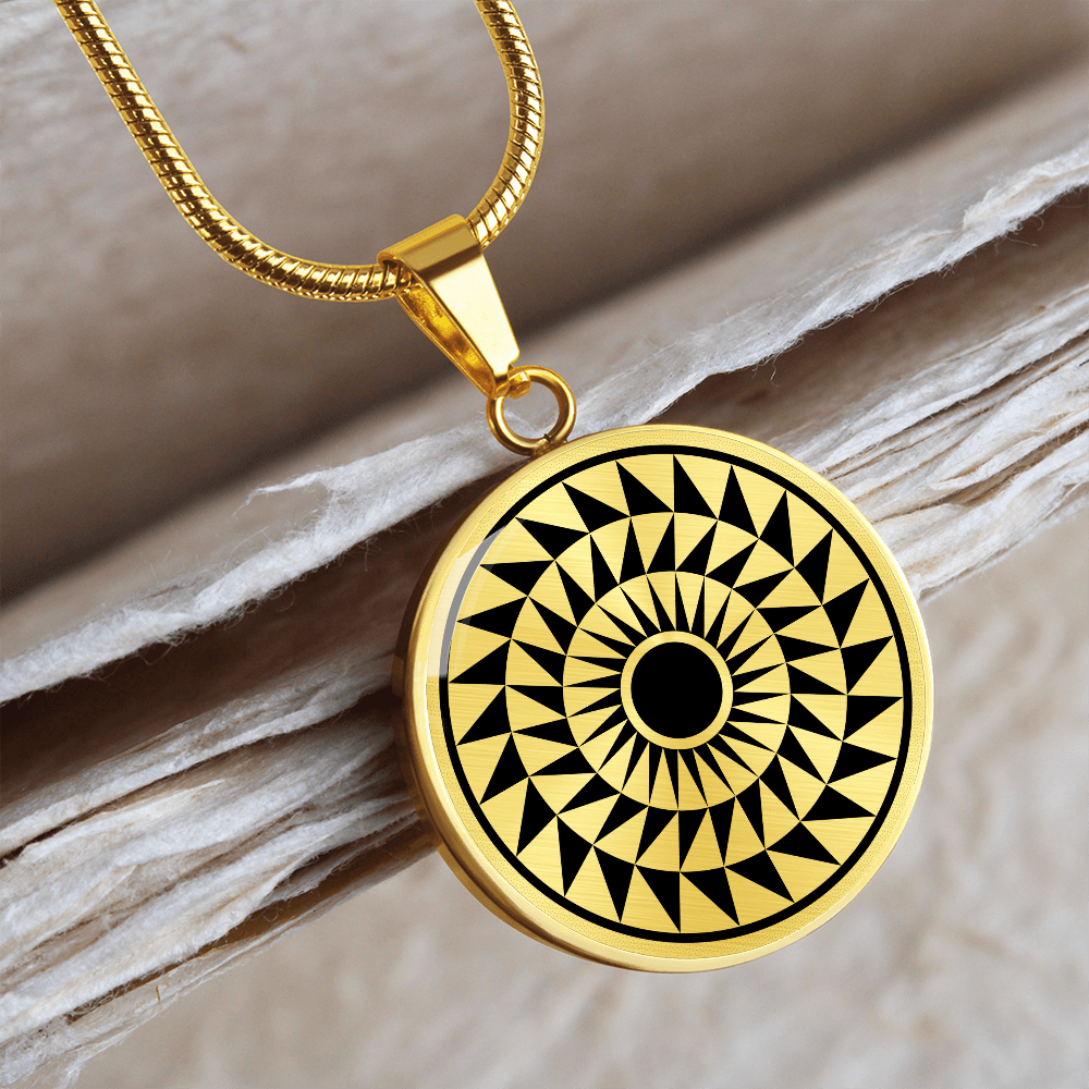 Woolstone 2k Crop Circle Pendant and Luxury Necklace - - Shapes of Wisdom