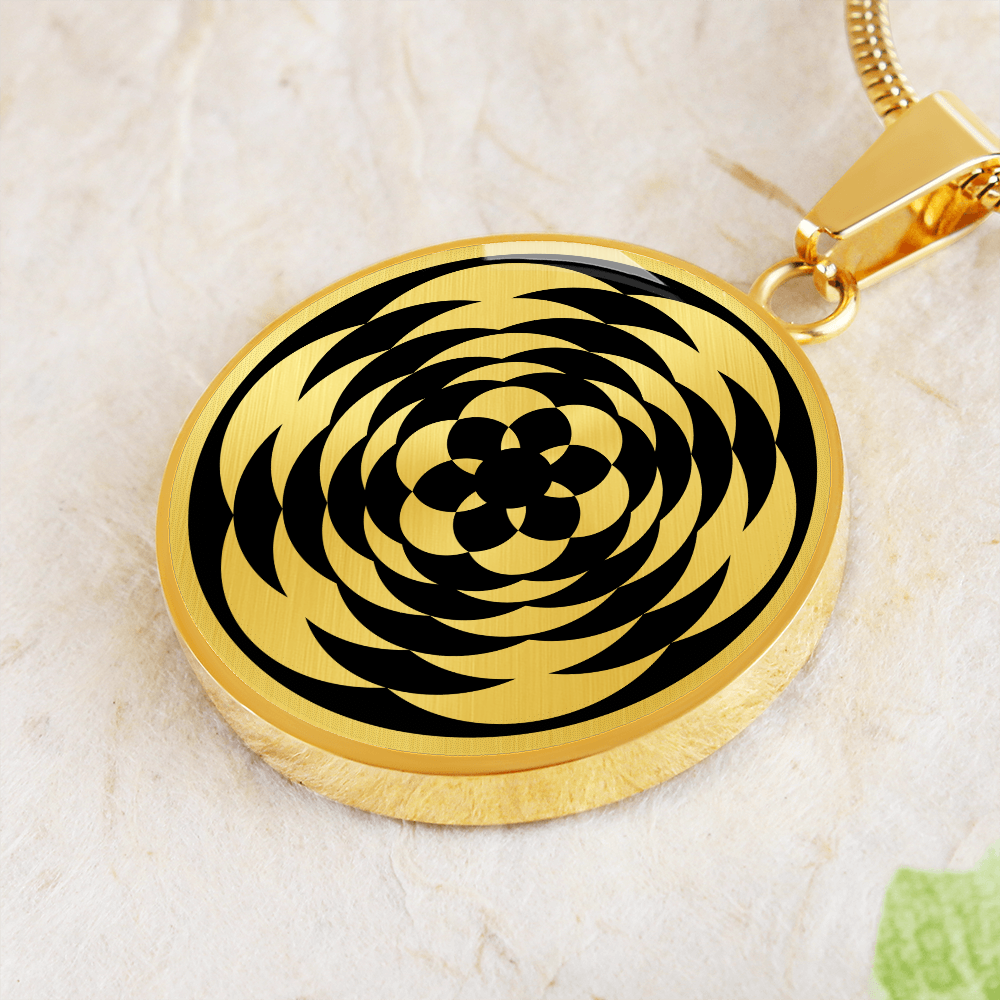 Wallerfangen 2k Crop Circle Pendant and Luxury Necklace - - Shapes of Wisdom