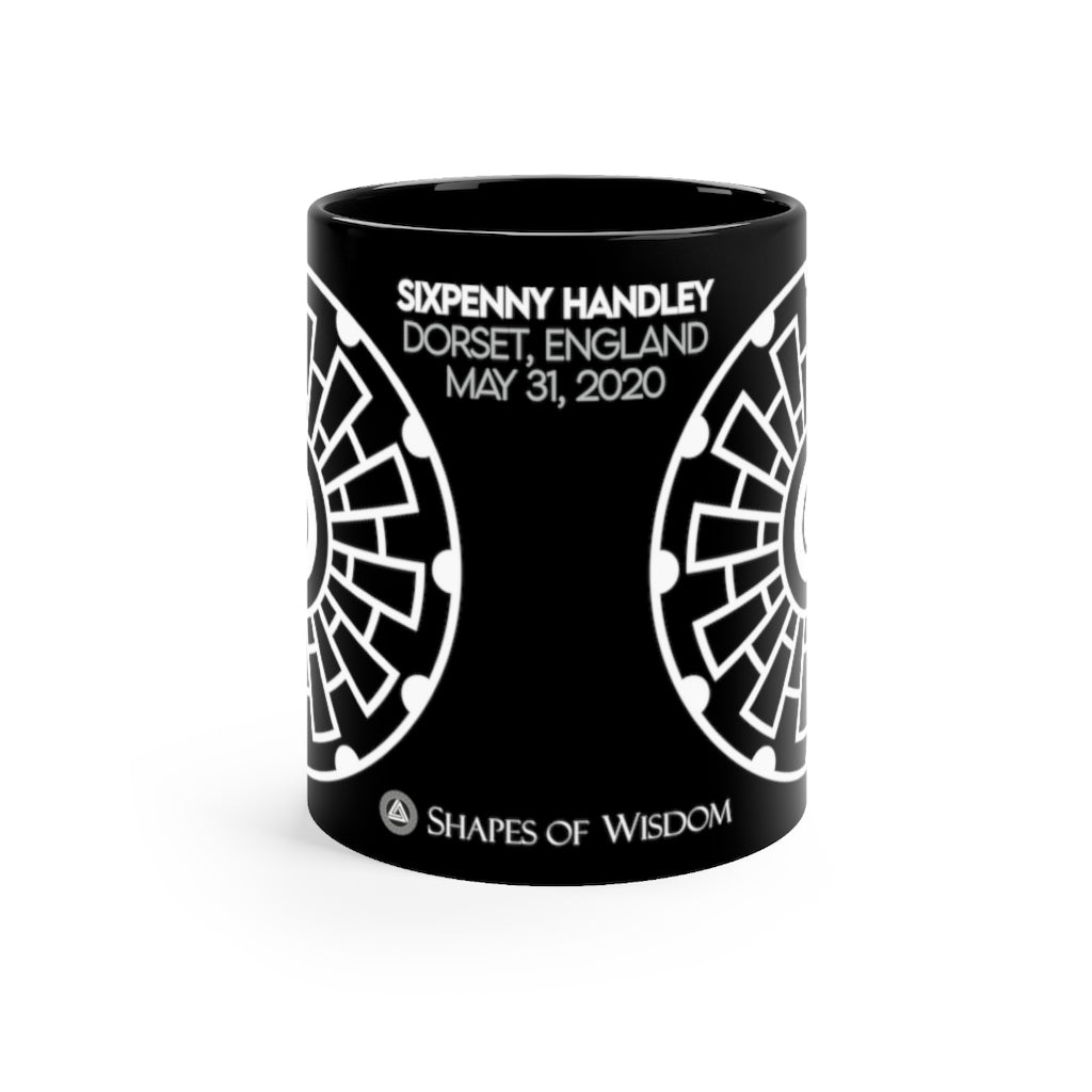 Crop Circle Black mug 11oz - Sixpenny Handley - Shapes of Wisdom