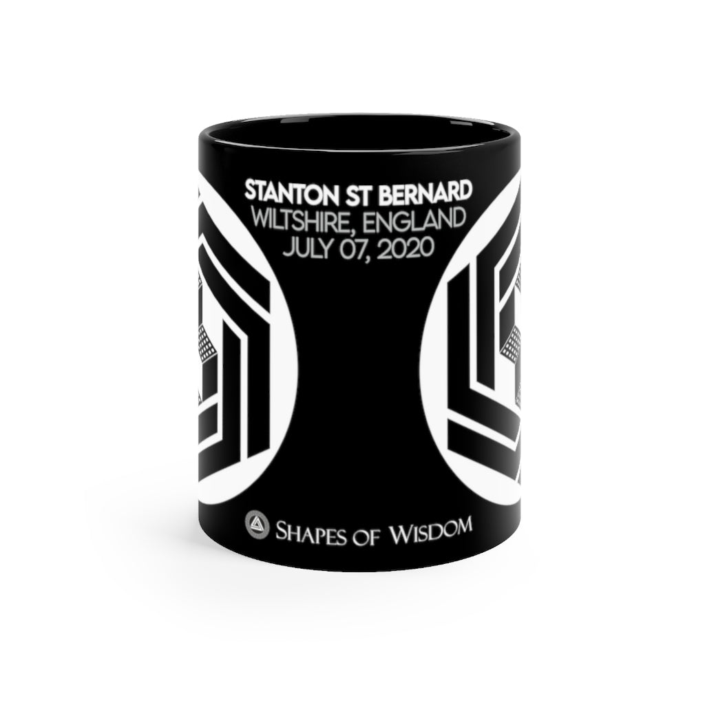 Crop Circle Black mug 11oz - Stanton St Bernard - Shapes of Wisdom