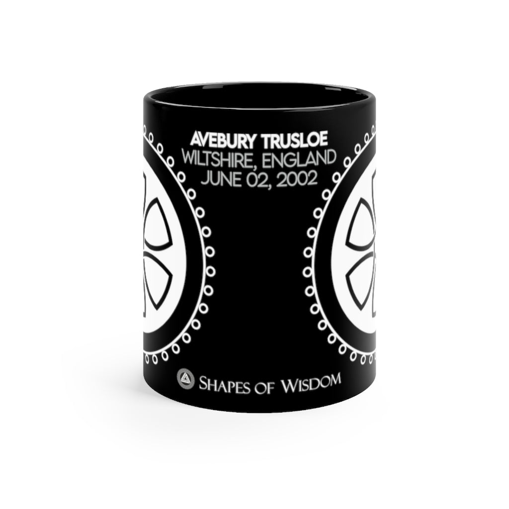 Crop Circle Black mug 11oz - Avebury Trusloe 3 - Shapes of Wisdom