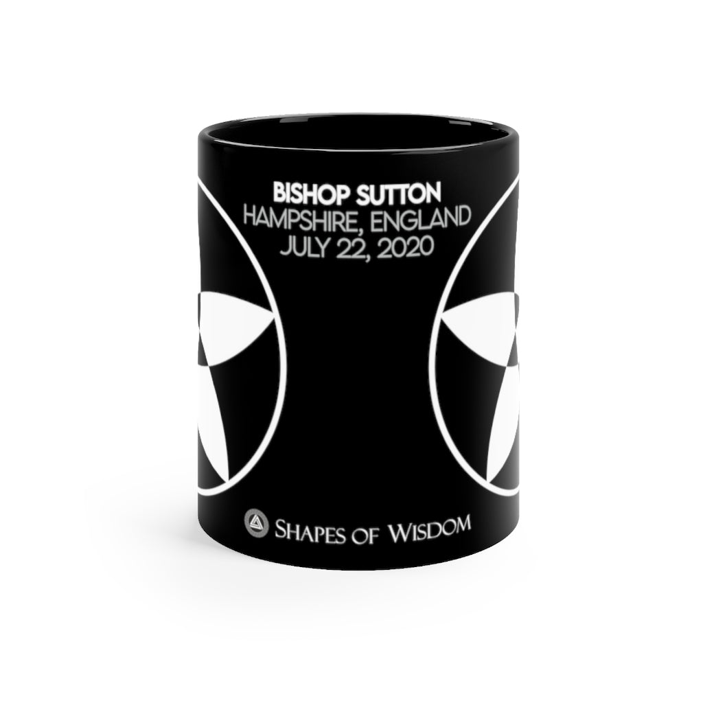 Crop Circle Black mug 11oz - Bishop Sutton 2 - Shapes of Wisdom