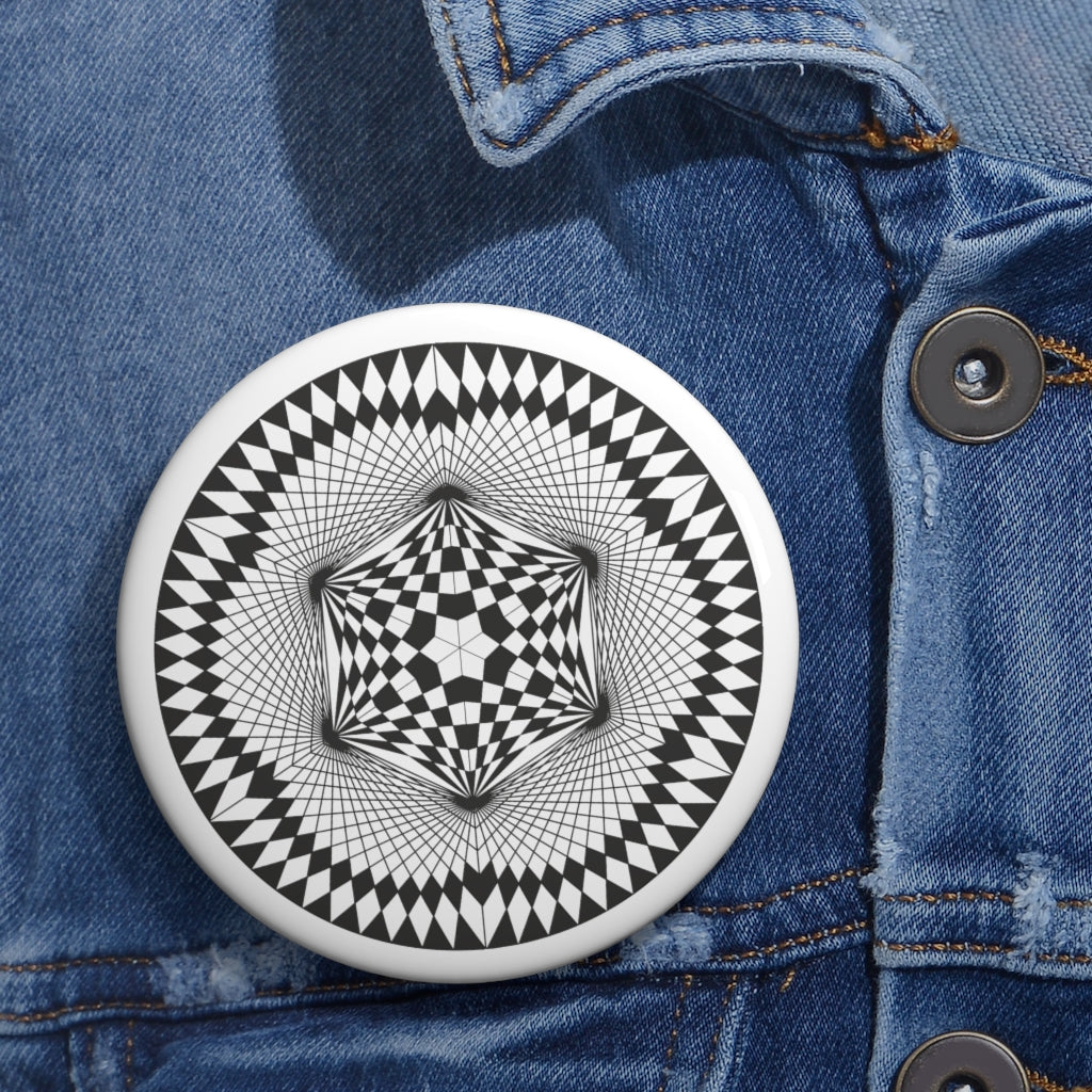 Windmill Hill Crop Circle Pin Button 4 - Shapes of Wisdom