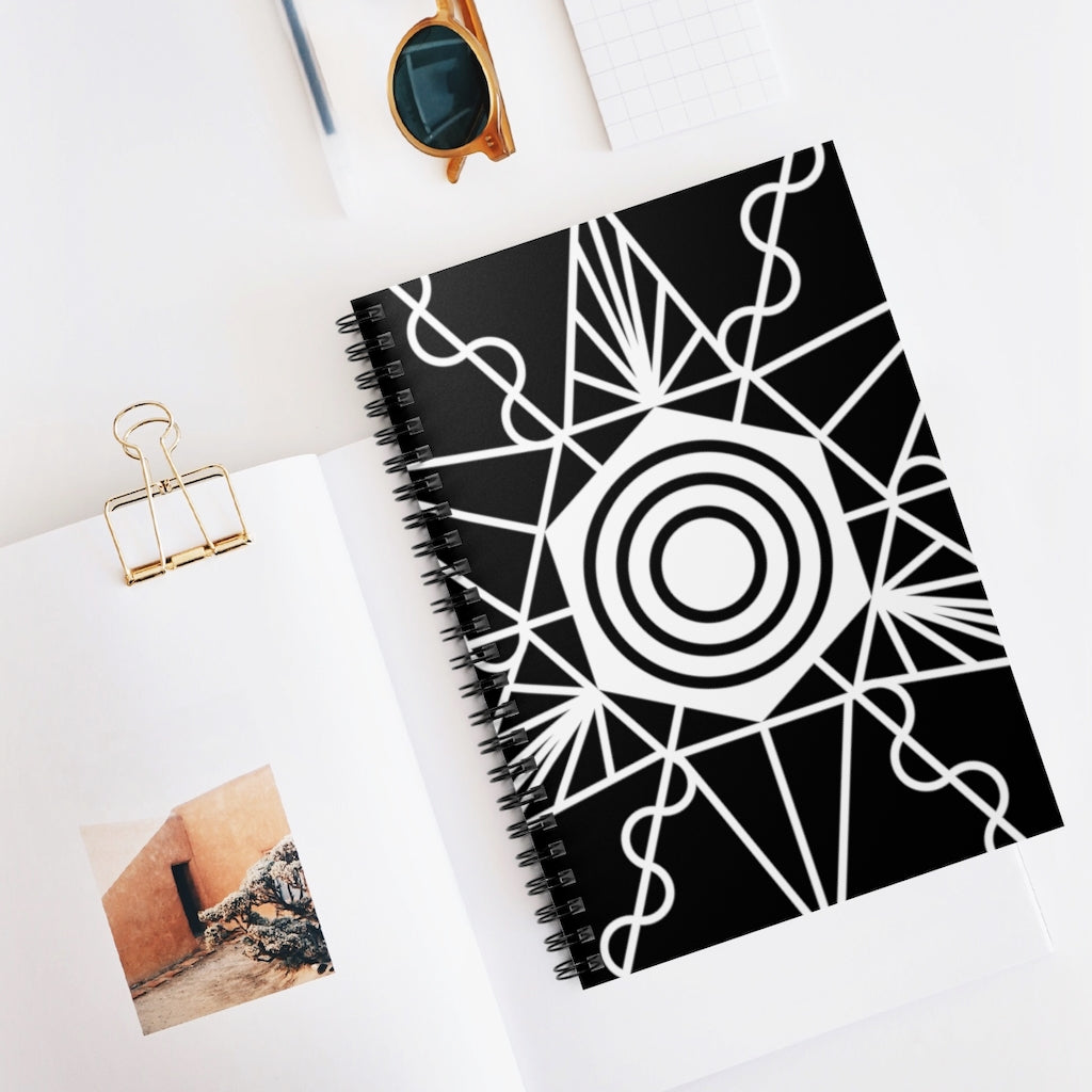 Gussage St Andrews Crop Circle Spiral Notebook - Ruled Line - Shapes of Wisdom
