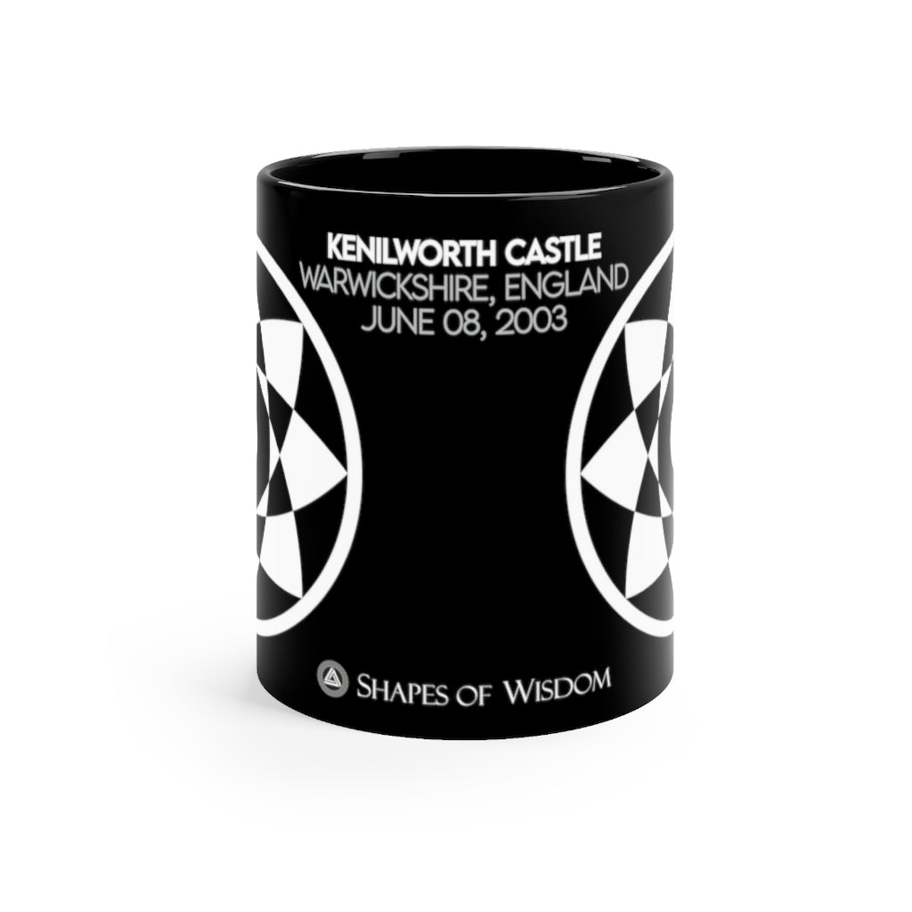Crop Circle Black mug 11oz - Kenilworth Castle - Shapes of Wisdom