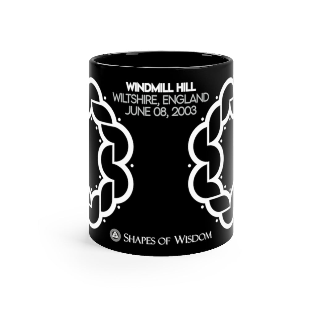 Crop Circle Black mug 11oz - Windmill Hill 5 - Shapes of Wisdom
