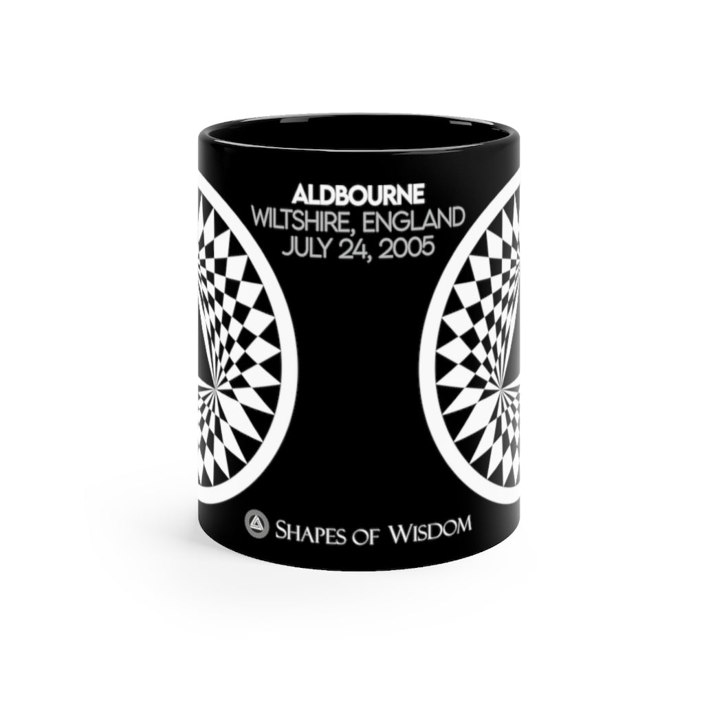 Crop Circle Black mug 11oz - Aldbourne - Shapes of Wisdom
