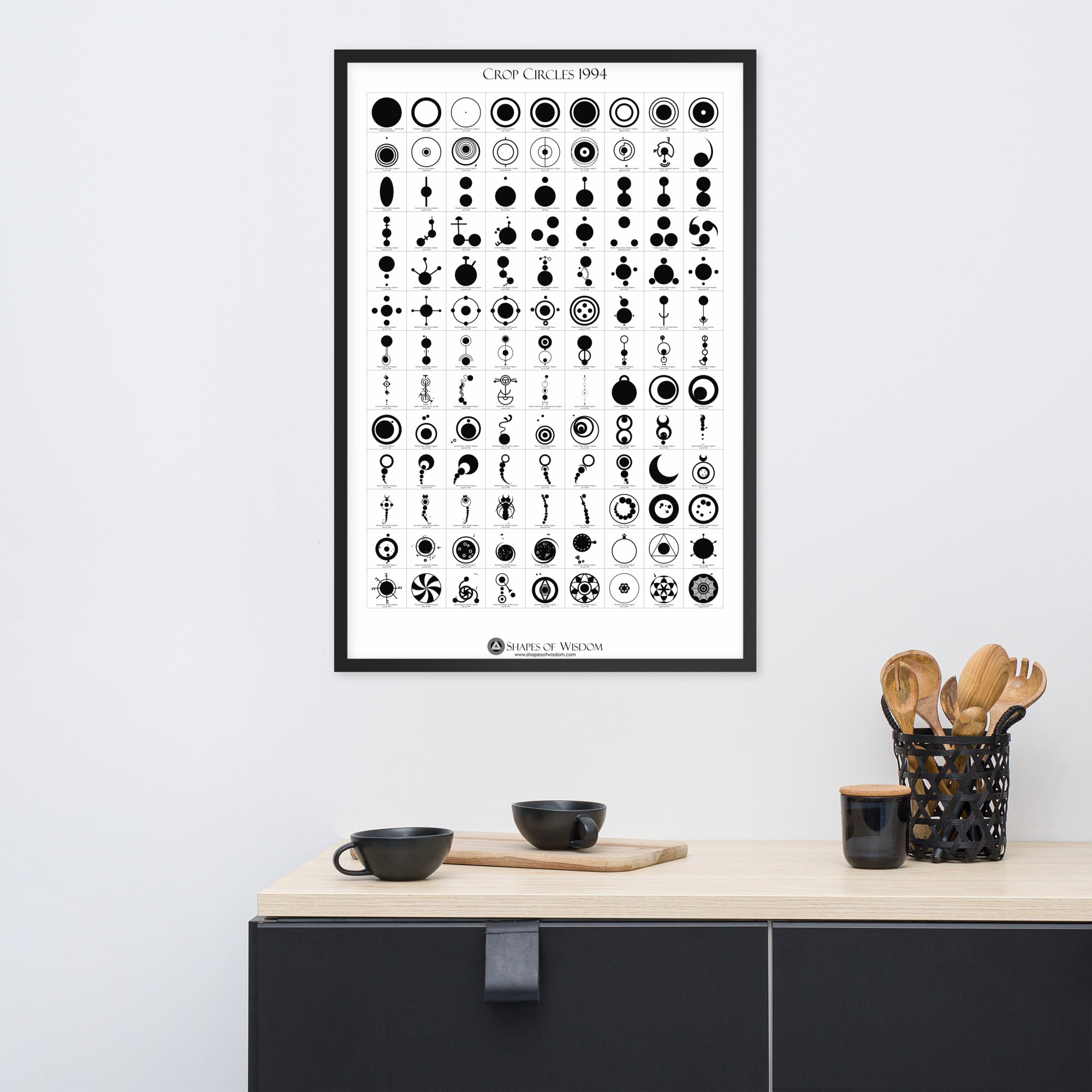 Crop Circles 1994 Framed Poster - Shapes of Wisdom