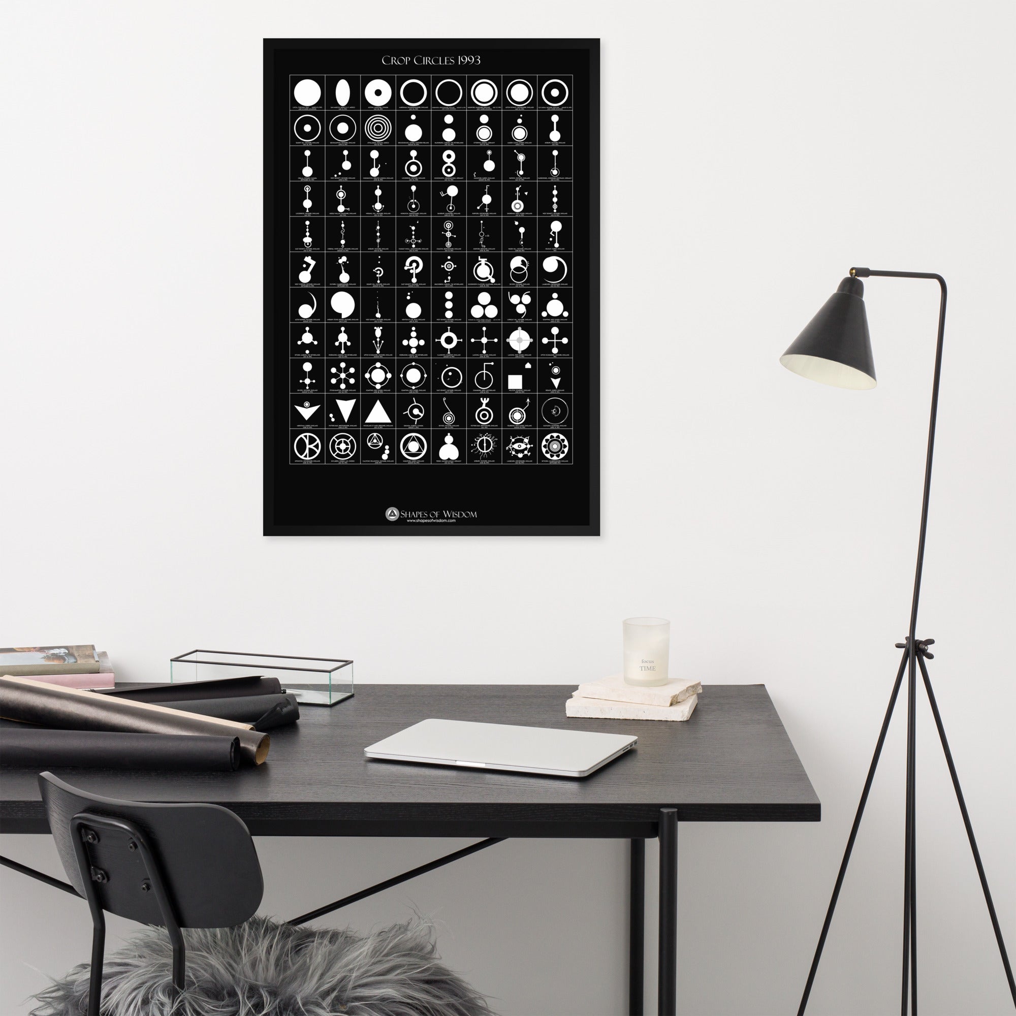 Crop Circles 1993 Framed Poster - Shapes of Wisdom