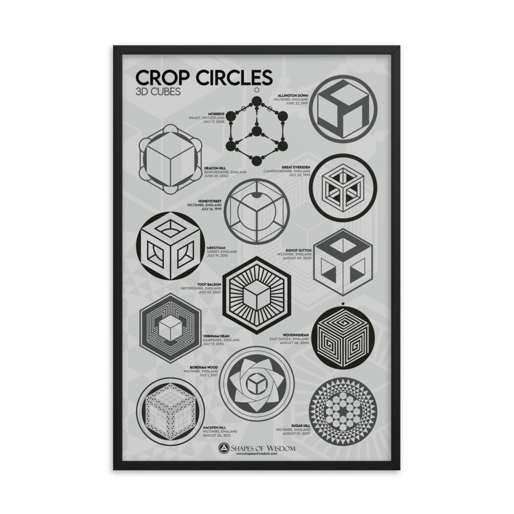 Crop Circles 3D CUBES Framed poster - Shapes of Wisdom