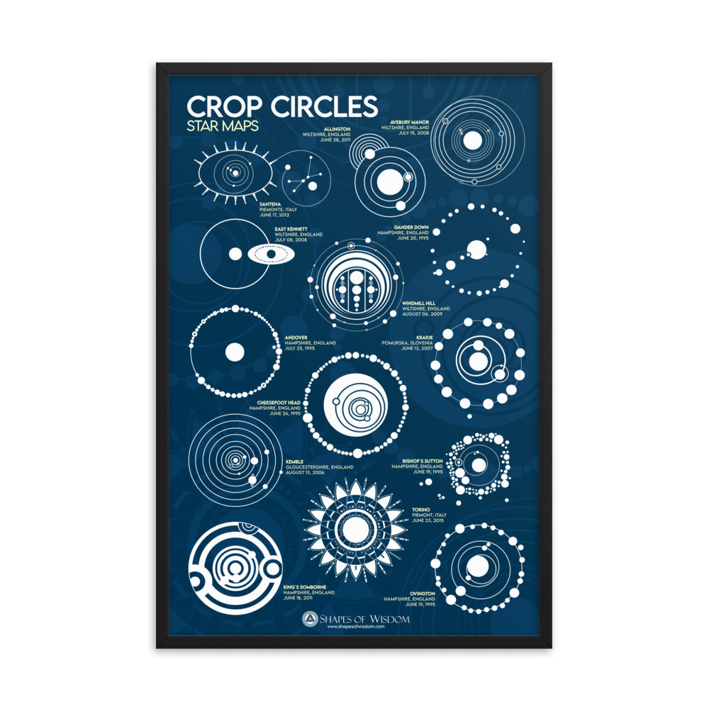 Crop Circles STAR MAPS Framed poster - Shapes of Wisdom