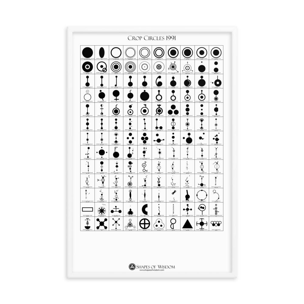 Crop Circles 1991 Framed Poster - Shapes of Wisdom