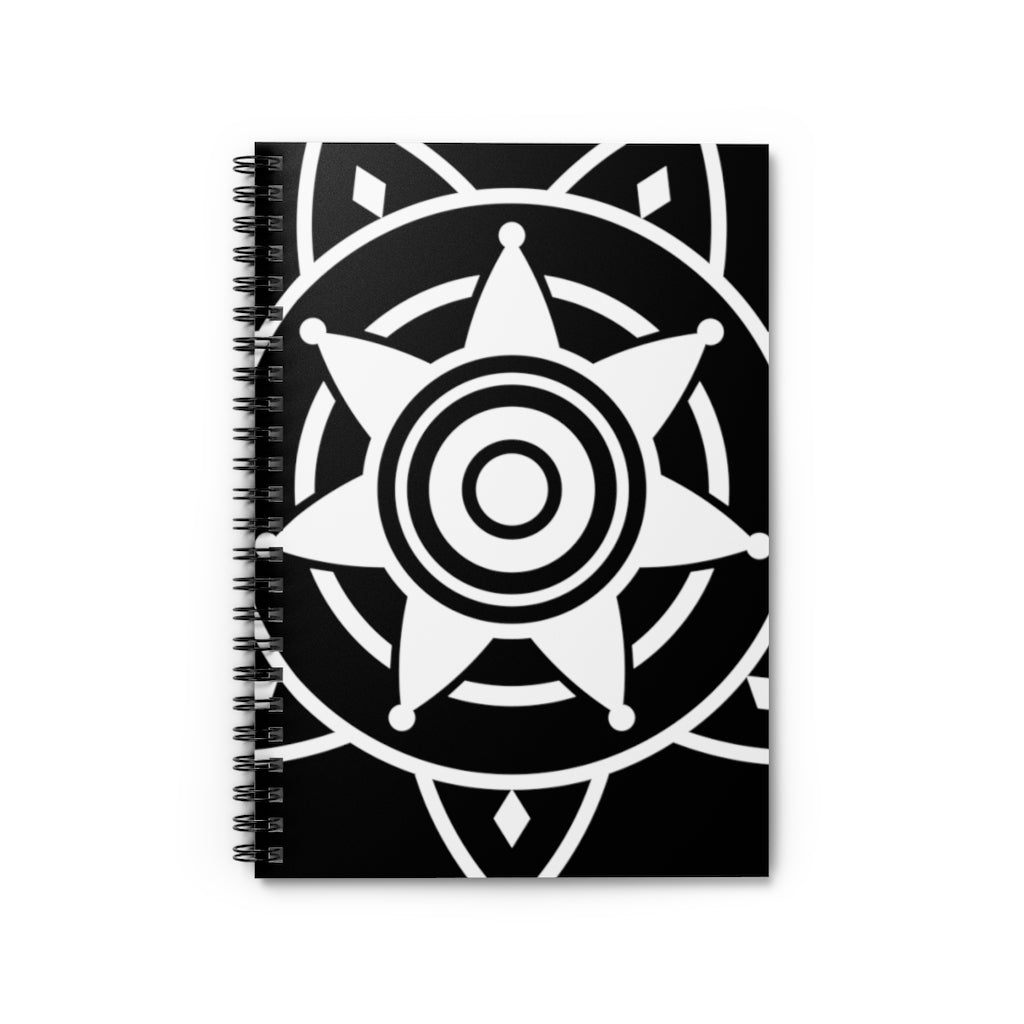 Poirino Crop Circle Spiral Notebook - Ruled Line - Shapes of Wisdom